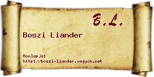 Boszi Liander névjegykártya